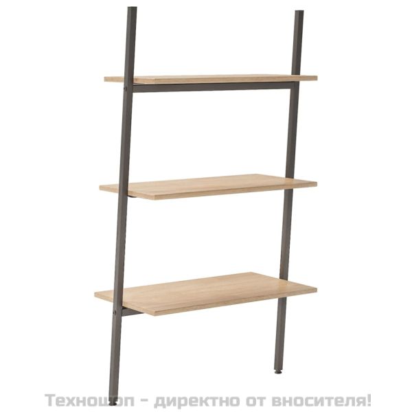 Етажерка стълба с 3 рафта светлокафяво и черно 64x34x116 см