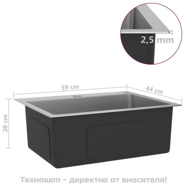 Ръчно изработена кухненска мивка, неръждаема стомана