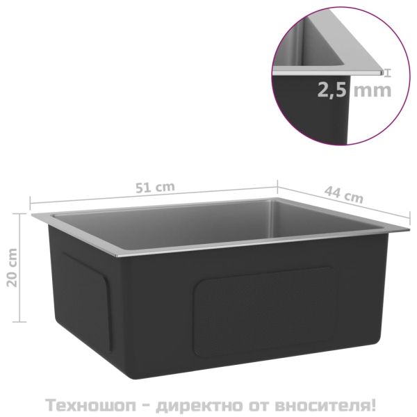 Ръчно изработена кухненска мивка, неръждаема стомана