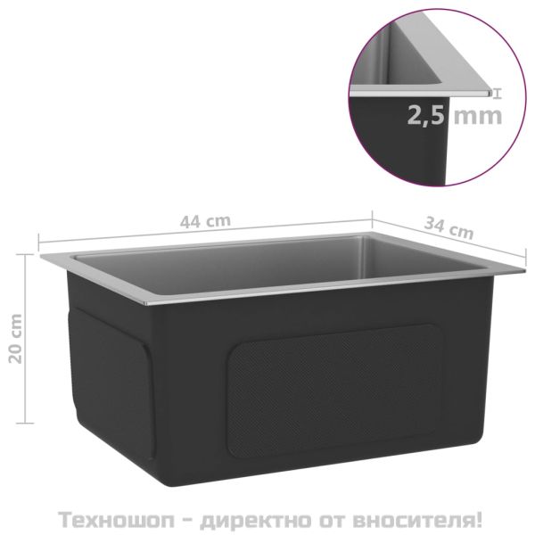 Ръчно изработена кухненска мивка, неръждаема стомана