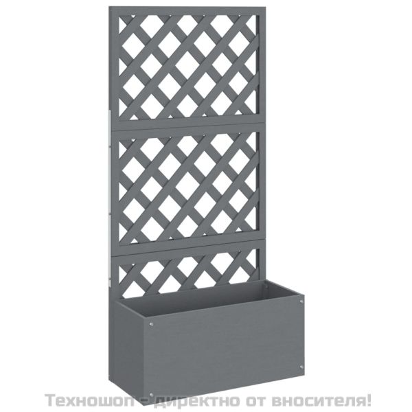 Плантер с пергола, сив, 65x33x135 см, WPC