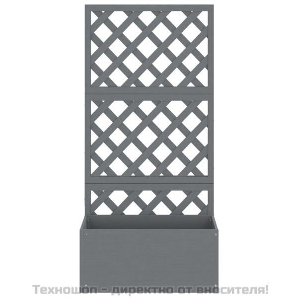 Плантер с пергола, сив, 65x33x135 см, WPC