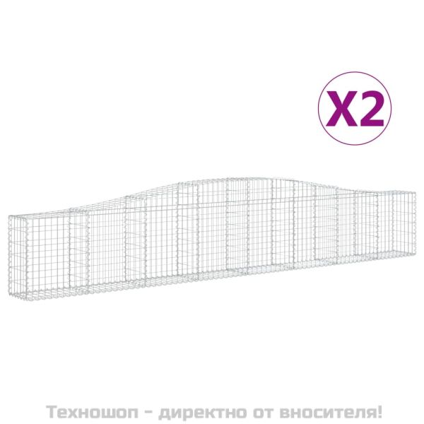 Габионни кошници арка 2 бр 400x30x60/80 см поцинковано желязо