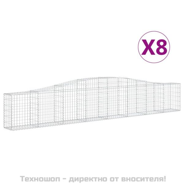 Габионни кошници арка 8 бр 400x30x60/80 см поцинковано желязо