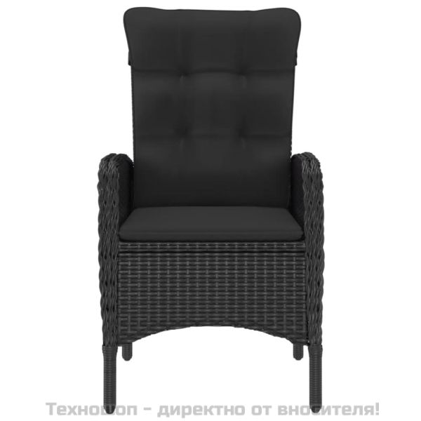 Градински бистро комплект, 3 части, полиратан, сив