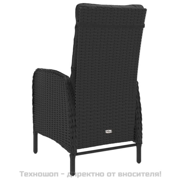 Градински бистро комплект, 3 части, полиратан, сив