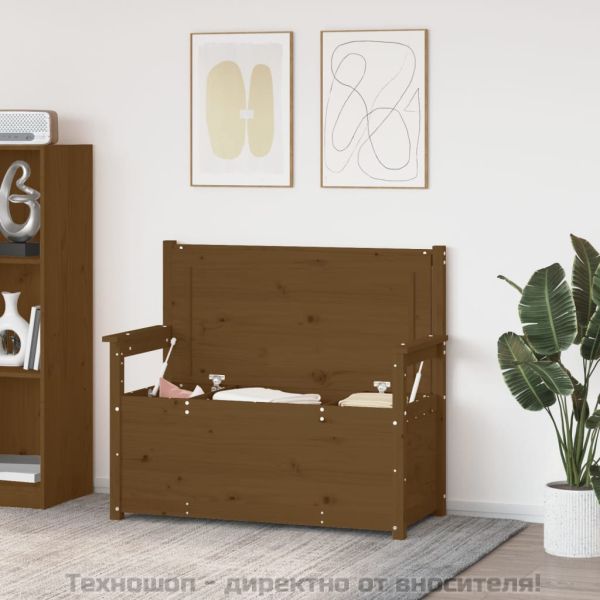 Пейка, меденокафява, 112,5x51,5x96,5 см, борово дърво масив