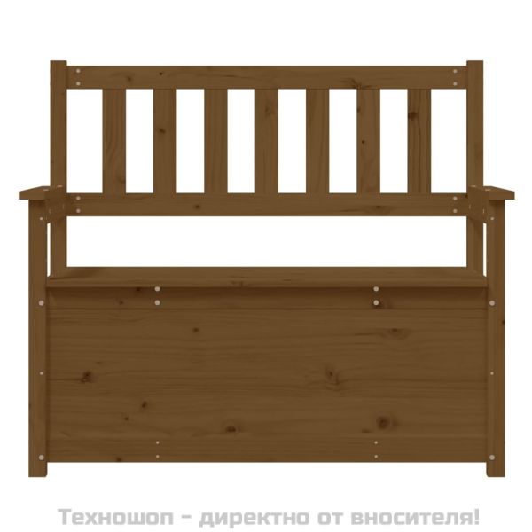 Пейка, меденокафява, 112,5x51,5x96,5 см, борово дърво масив