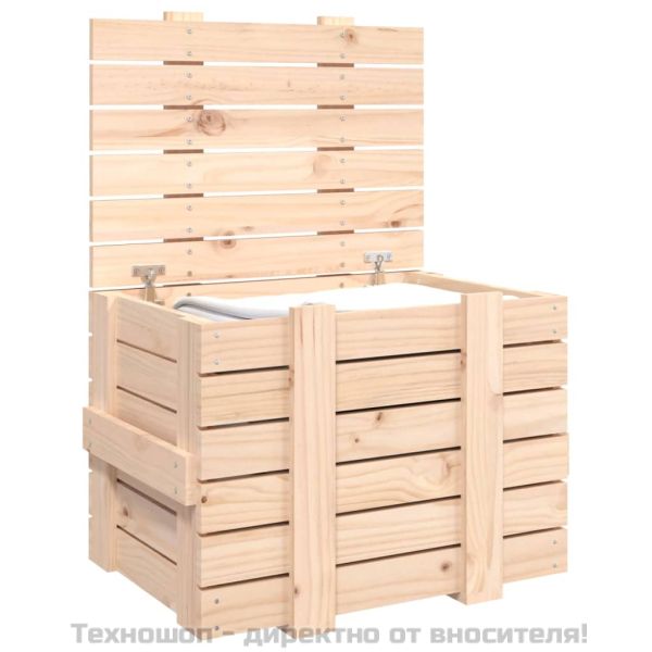 Кутия за съхранение, 58x40,5x42 см, борово дърво масив