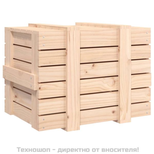 Кутия за съхранение, 58x40,5x42 см, борово дърво масив