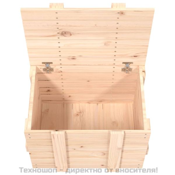 Кутия за съхранение, 58x40,5x42 см, борово дърво масив