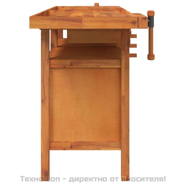 Работна маса с чекмеджета и менгемета 162x62x83 см акация масив