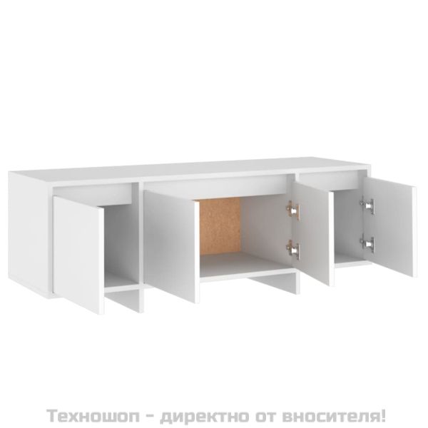 ТВ шкаф, бял, 120x30x40,5 см, инженерно дърво