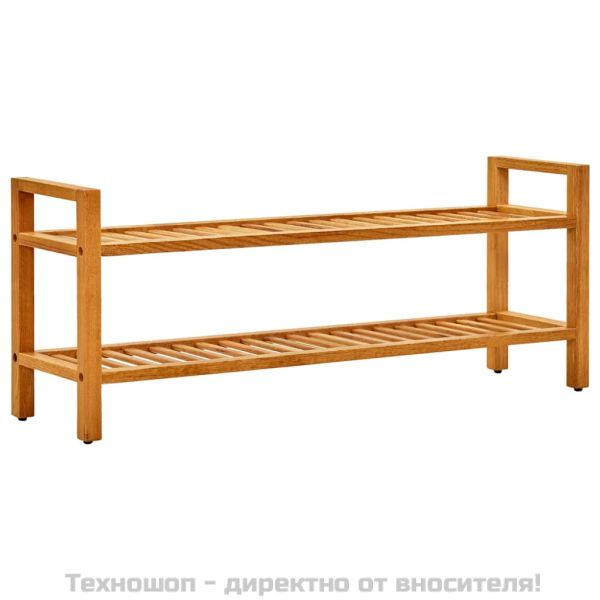 Поставка за обувки с 2 рафта, 100x27x40 см, дъбов масив