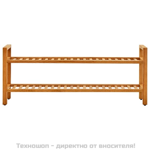 Поставка за обувки с 2 рафта, 100x27x40 см, дъбов масив