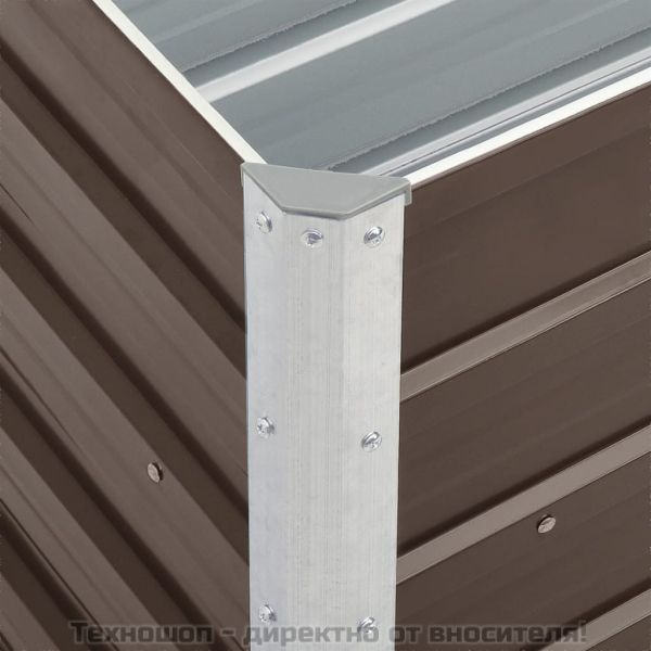 Градинска висока леха поцинкована стомана 240x40x45 см кафява