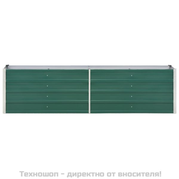 Градинска висока леха поцинкована стомана 240x40x45 см зелена