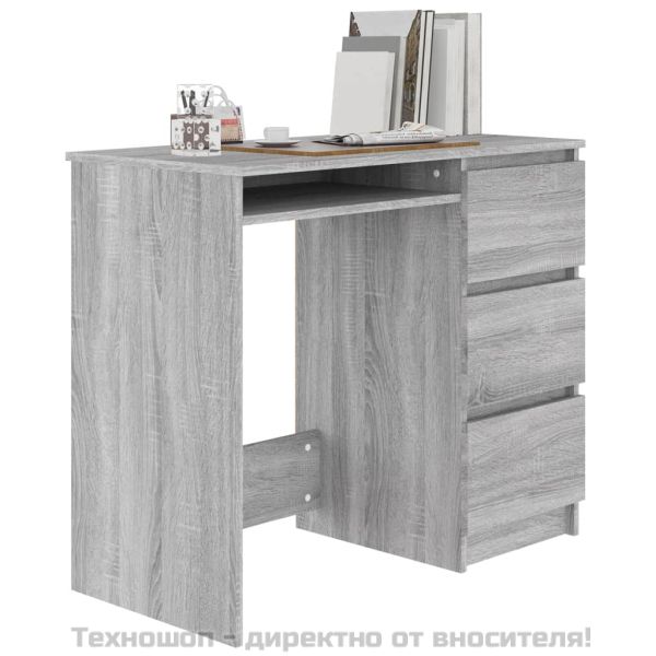 Бюро, сив сонома, 90x45x76 см, инженерно дърво