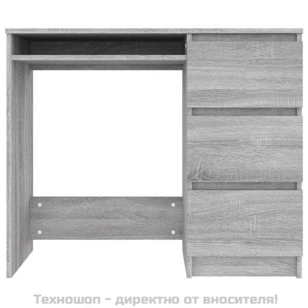 Бюро, сив сонома, 90x45x76 см, инженерно дърво