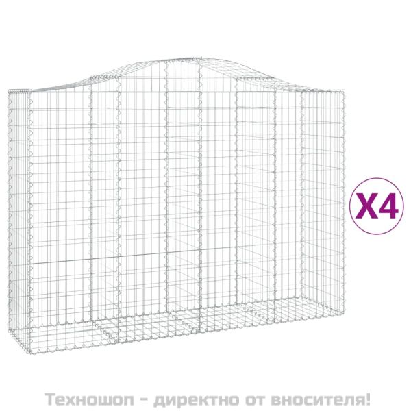 Габионни кошници арка 4 бр 200x50x140/160 см поцинковано желязо