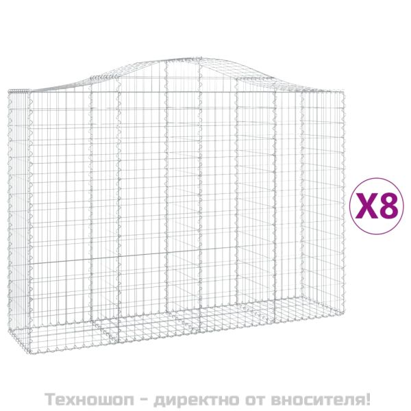 Габионни кошници арка 8 бр 200x50x140/160 см поцинковано желязо