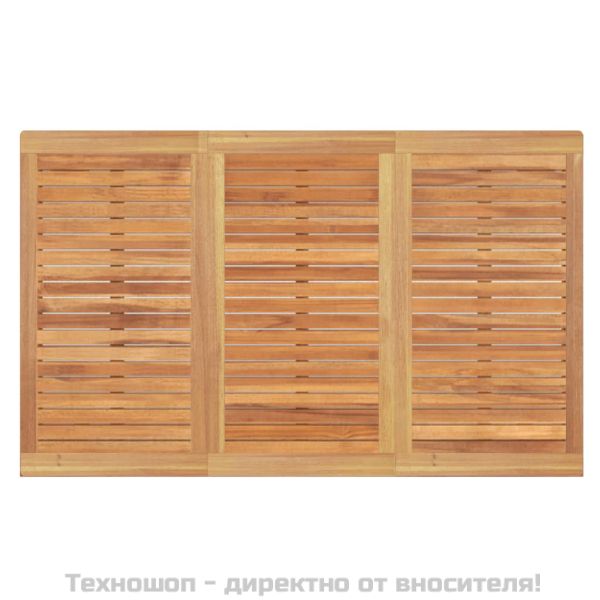 Градински трапезен комплект, 3 части, тиково дърво масив