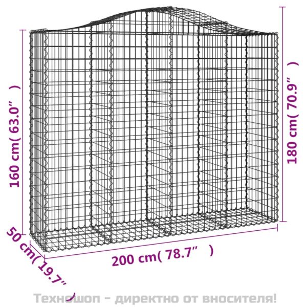 Габионни кошници арка 15 бр 200x50x160/180см поцинковано желязо