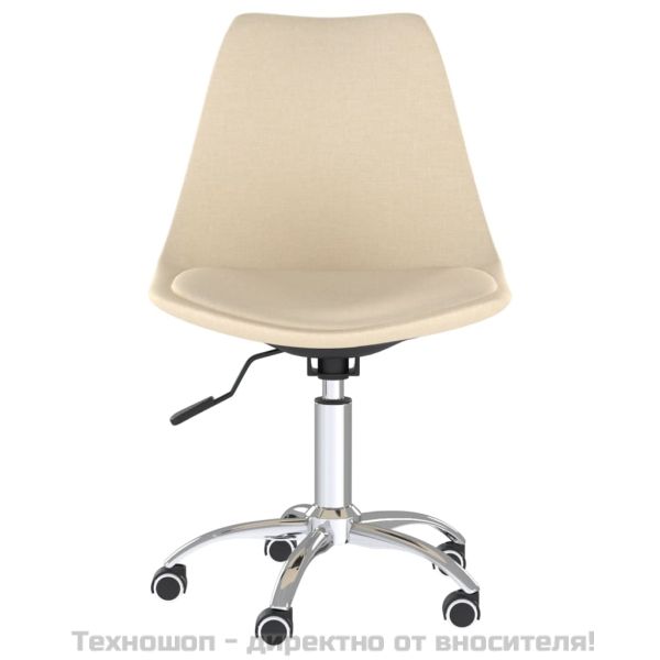 Въртящи се трапезни столове, 2 бр, кремави, текстил