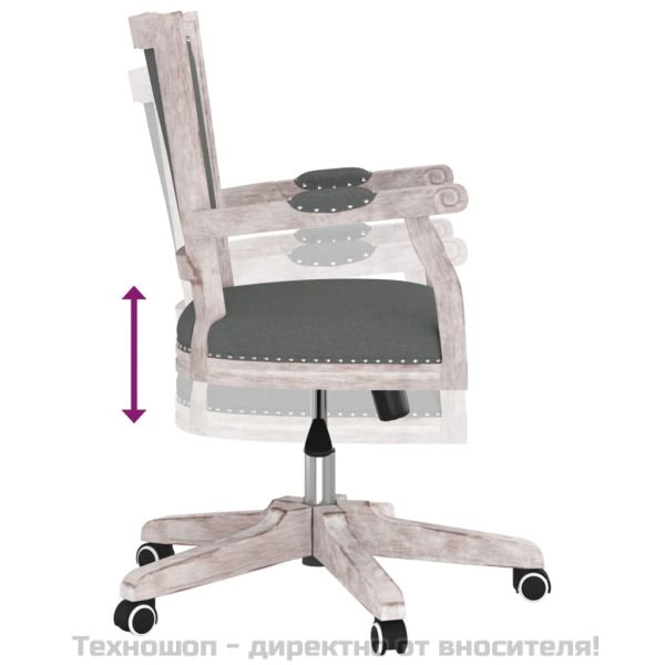 Въртящ се офис стол, тъмносив, текстил