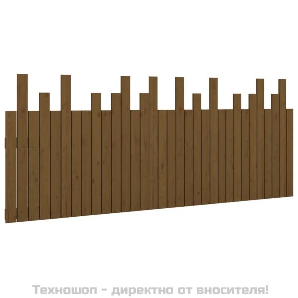 Стенна табла за спалня, меденокафява, 204x3x80 см, бор масив