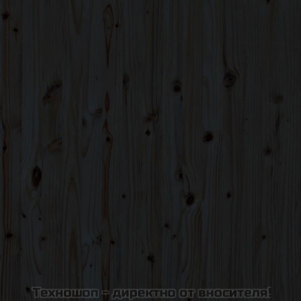 Стенна табла за спалня, черна, 146x3x91,5см, борово дърво масив