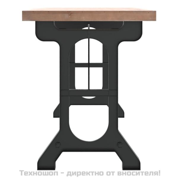 Трапезна маса, 110x65x82 см, масивна дървесина ела и желязо