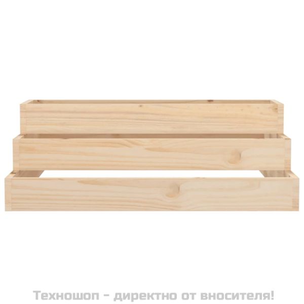 Плантер, 80x80x27 см, борово дърво масив
