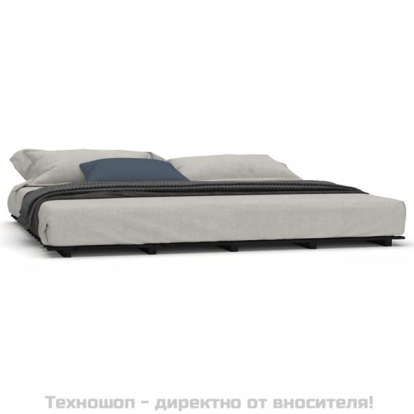 Рамка за легло, черна, 160х200 см, бор масив