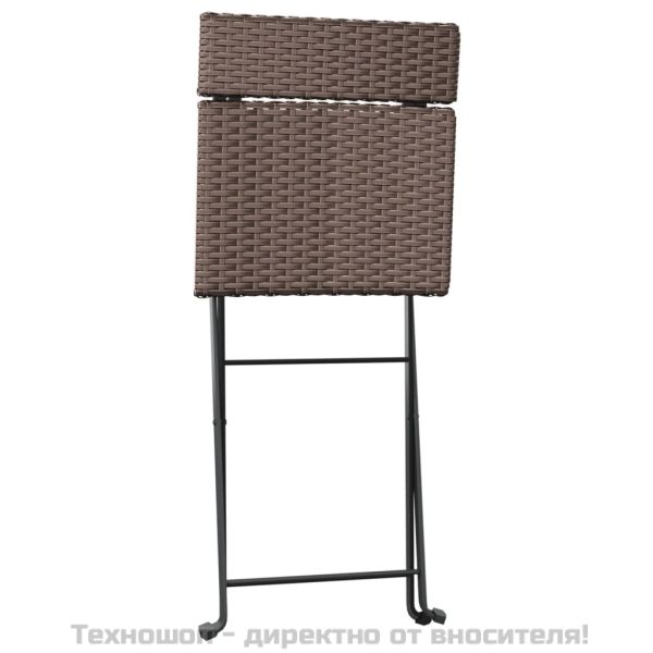 Сгъваем бистро комплект от 3 части, кафяв, полиратан