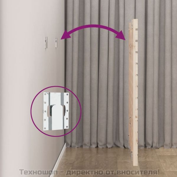 Стенна табла за спалня, 146x3x91,5 см, борово дърво масив