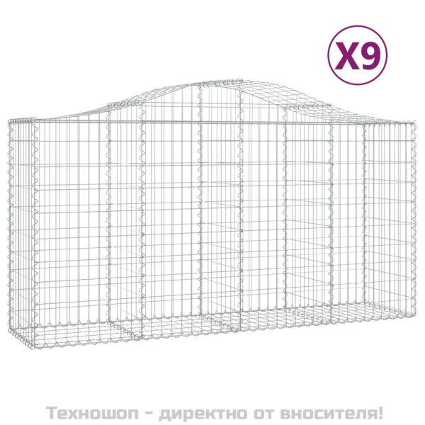 Габионни кошници арка 9 бр 200x50x100/120 см поцинковано желязо