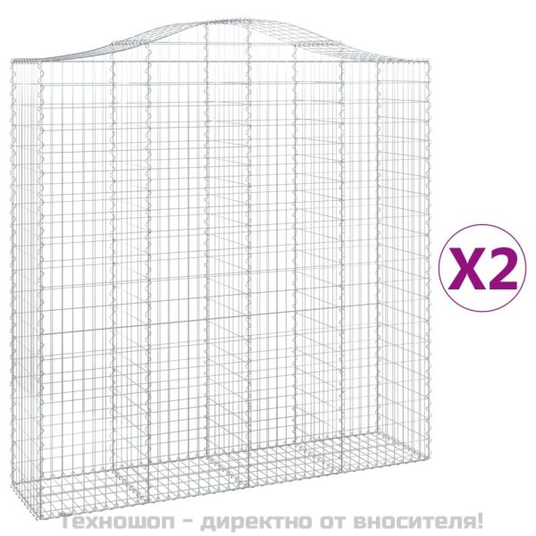 Габионни кошници арка 2 бр 200x50x200/220 см поцинковано желязо