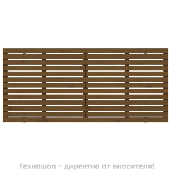 Стенна табла за спалня, меденокафява, 166x3x91,5 см, бор масив