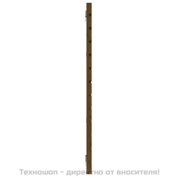 Стенна табла за спалня, меденокафява, 166x3x91,5 см, бор масив