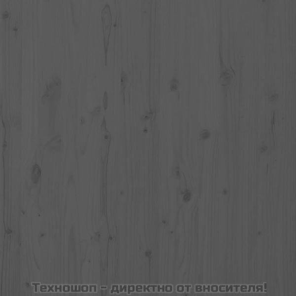 Стенна табла за спалня, сива, 96x3x91,5 см, борово дърво масив