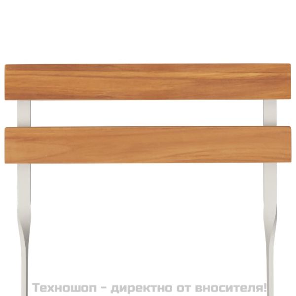 Сгъваем бистро комплект от 7 части, акация масив и стомана