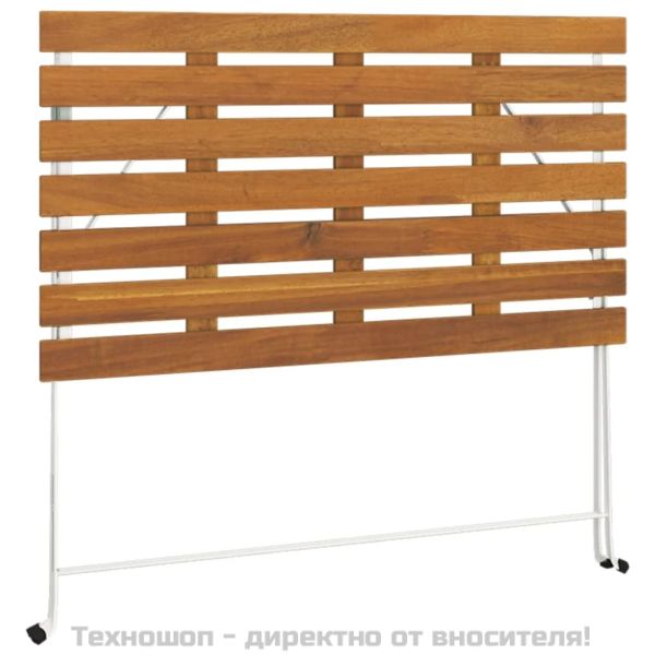 Сгъваем бистро комплект от 7 части, акация масив и стомана