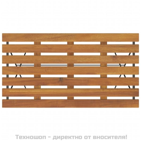 Сгъваем бистро комплект от 7 части, акация масив и стомана