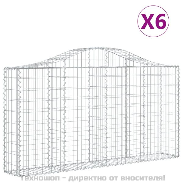 Габионни кошници арка 6 бр 200x30x100/120 см поцинковано желязо
