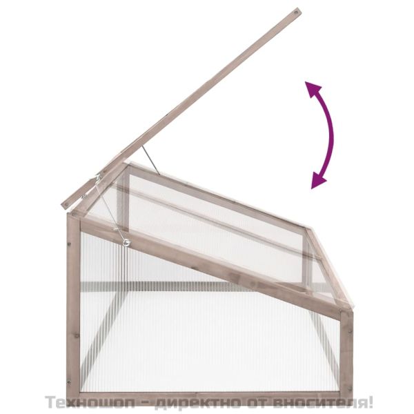 Оранжерия сива 110x58,5x39 см чамово дърво