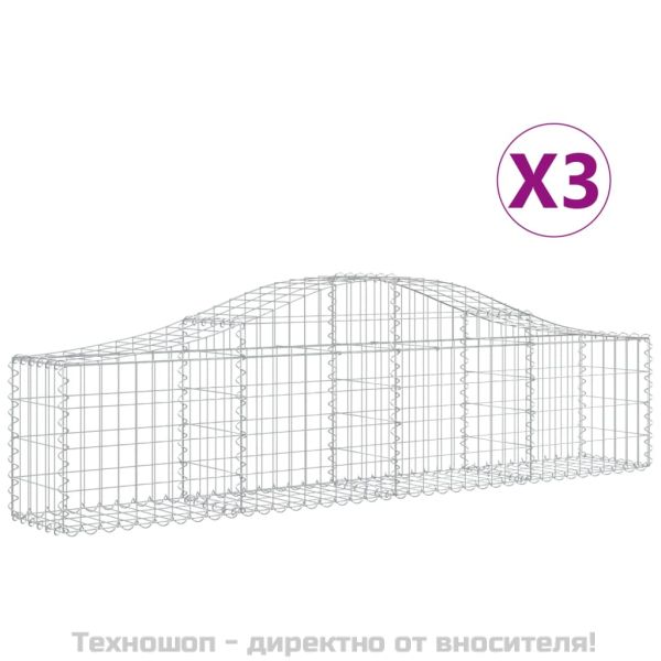 Габионни кошници арка 3 бр 200x30x40/60 см поцинковано желязо