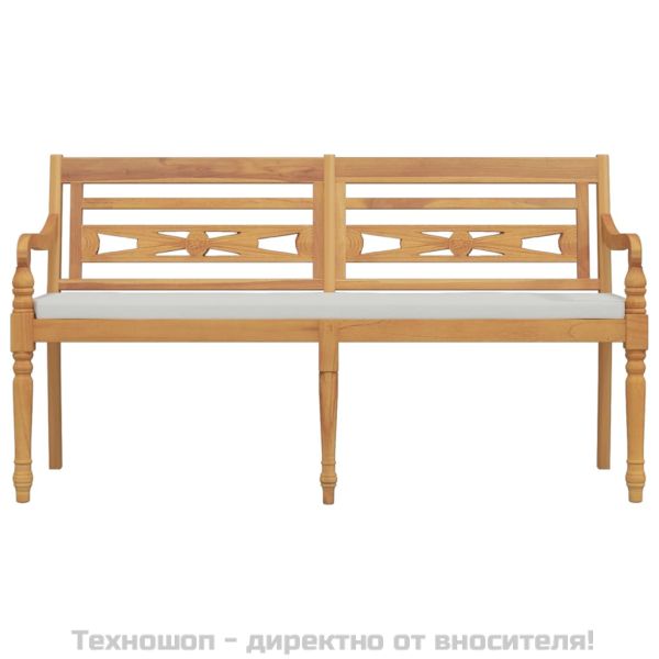 Пейка Батавия с възглавница, 150 см, тик масив