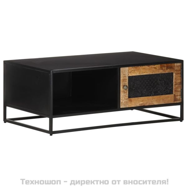 Маса за кафе, 90x50x35 см, грубо мангово дърво масив