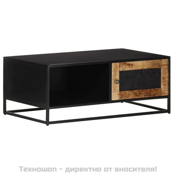 Маса за кафе, 90x50x35 см, грубо мангово дърво масив